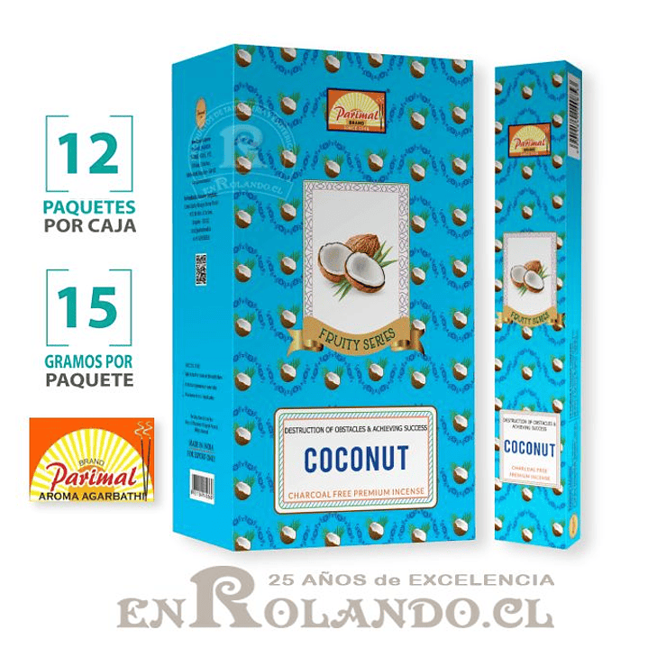 Incienso Parimal Coco - 12 Cajitas ($5.490 x Mayor) 1