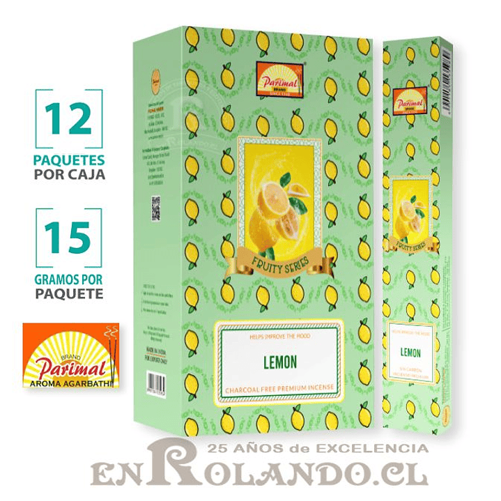 Incienso Parimal Limón - 12 Cajitas ($5.490 x Mayor) 1