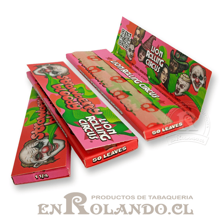 Papelillos Lion Rolling Circus Sabor Frutilla 1 1/4 - Display 2
