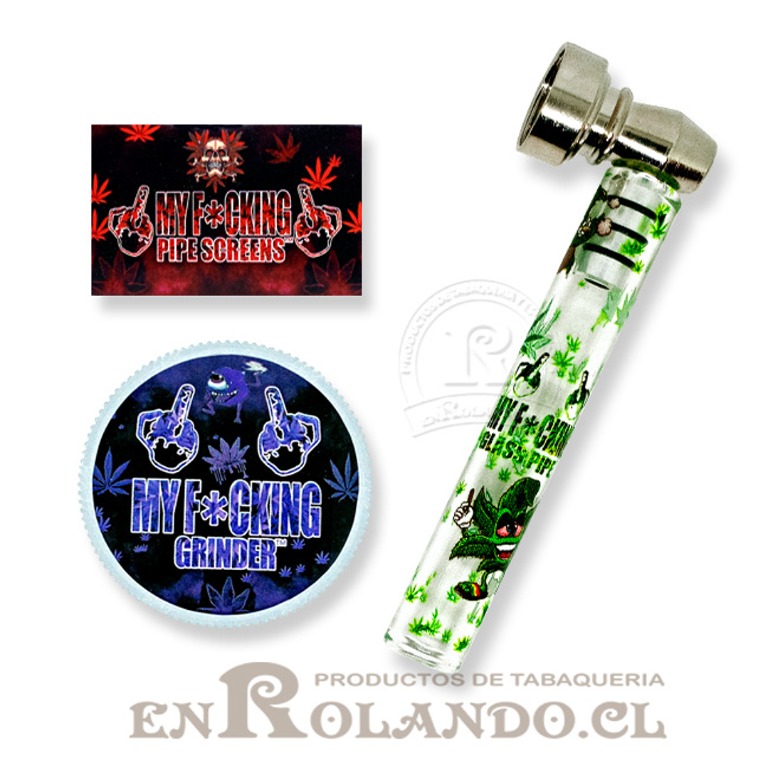 Pipa Metal y Vidrio + Moledor #306-FK ($2.490 x Mayor) 1