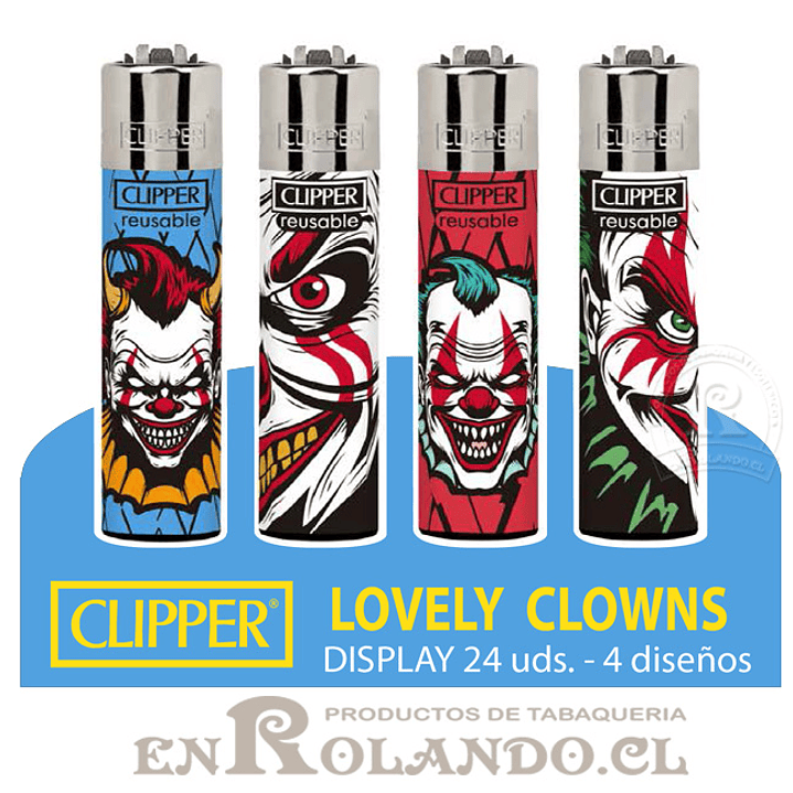 Encendedor Clipper Colección Lovely Clowns - 24 Uds. Display 1