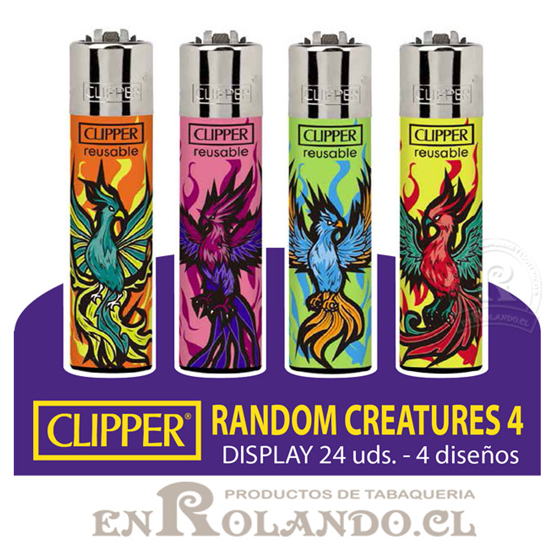 Encendedor Clipper Colección Ramdom Creatures 4 - 24 Uds. Display 1