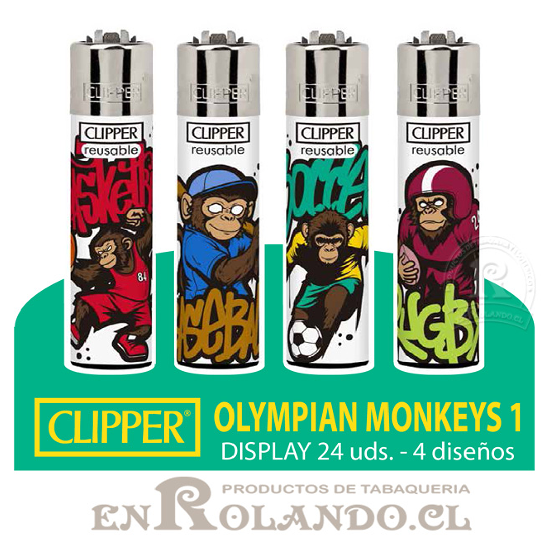 Encendedor Clipper Olympian Monkeys 1 - 24 Uds. Display 1