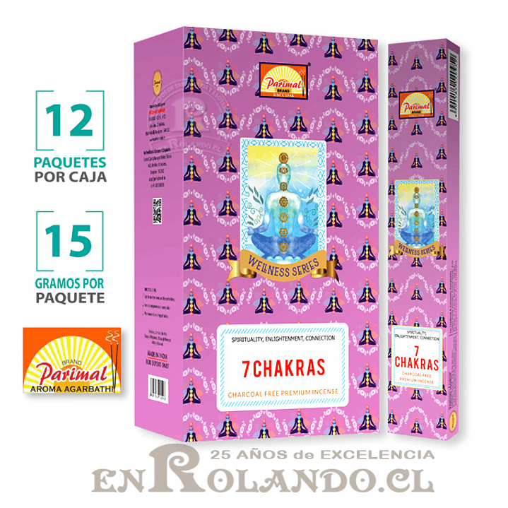 Incienso Parimal 7 Chakras - 12 Cajitas ($4.990 x Mayor) 1