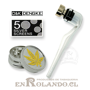 Pipa Metal y Vidrio + Moledor Metalico #DK-550 ($2.990 x Mayor)