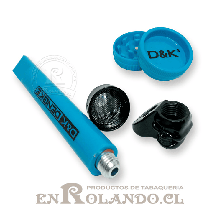 Pipa Metal Calavera Fluor + Moledor Acrilico ($2.490 x Mayor) 3