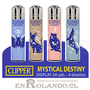 Encendedor Clipper Colección Mystical Desttiny - 24 Uds. Display