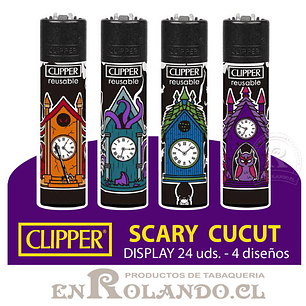 Encendedor Clipper Colección Scary Cucut - 24 Uds. Display