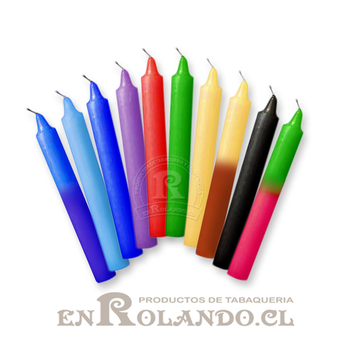 Vela Lisa Esotérica Colores Surtidos - 10 Velas 1