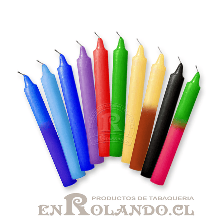 Vela Lisa Esotérica Colores Surtidos - 10 Velas 1