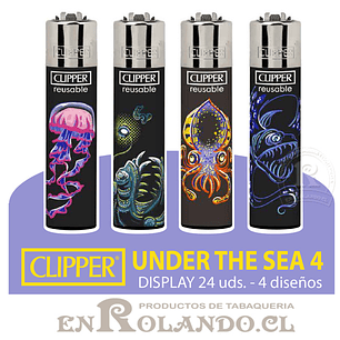 Encendedor Clipper Colección Under The Sea 4 - 24 Uds. Display