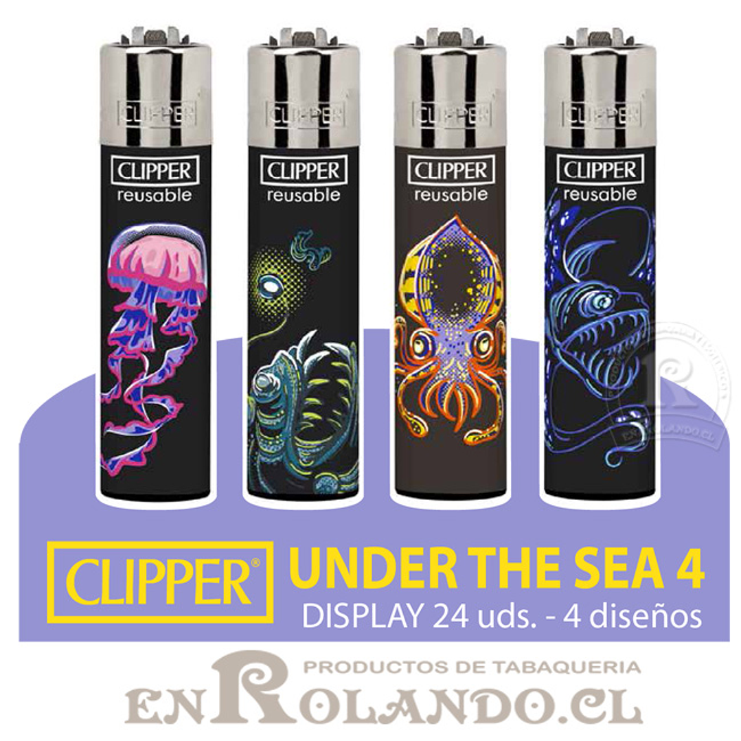 Encendedor Clipper Colección Under The Sea 4 - 24 Uds. Display 1