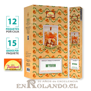 Incienso Parimal Mirra - 12 Cajitas ($4.990 x Mayor)