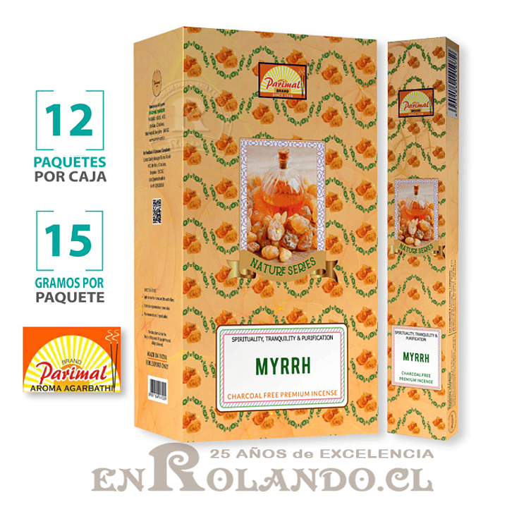 Incienso Parimal Mirra - 12 Cajitas ($4.990 x Mayor) 1