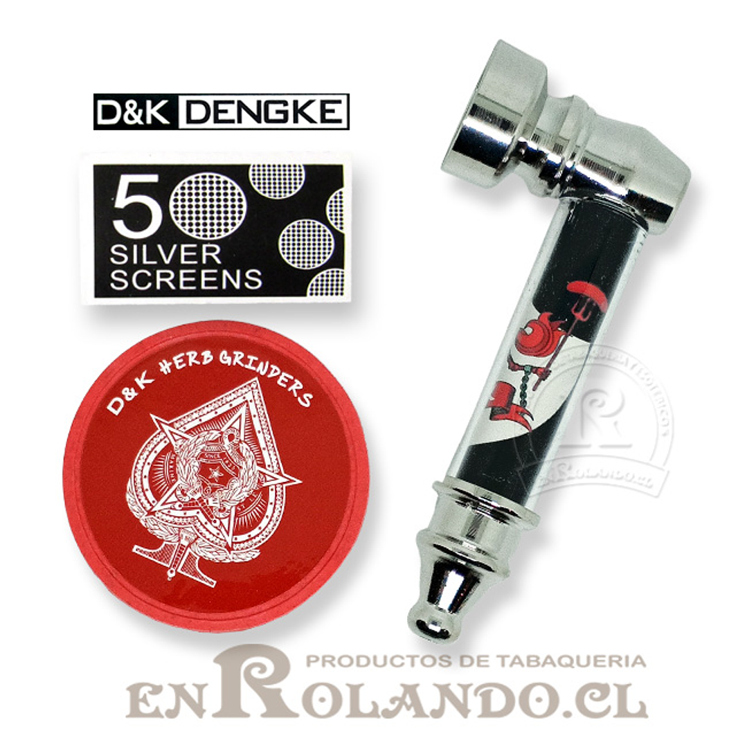 Pipa Metalica Corta + Moledor #VK-16 ($2.490 x Mayor) 1