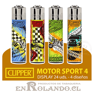 Encendedor Clipper Motor Sport 4 - 24 Uds. Display