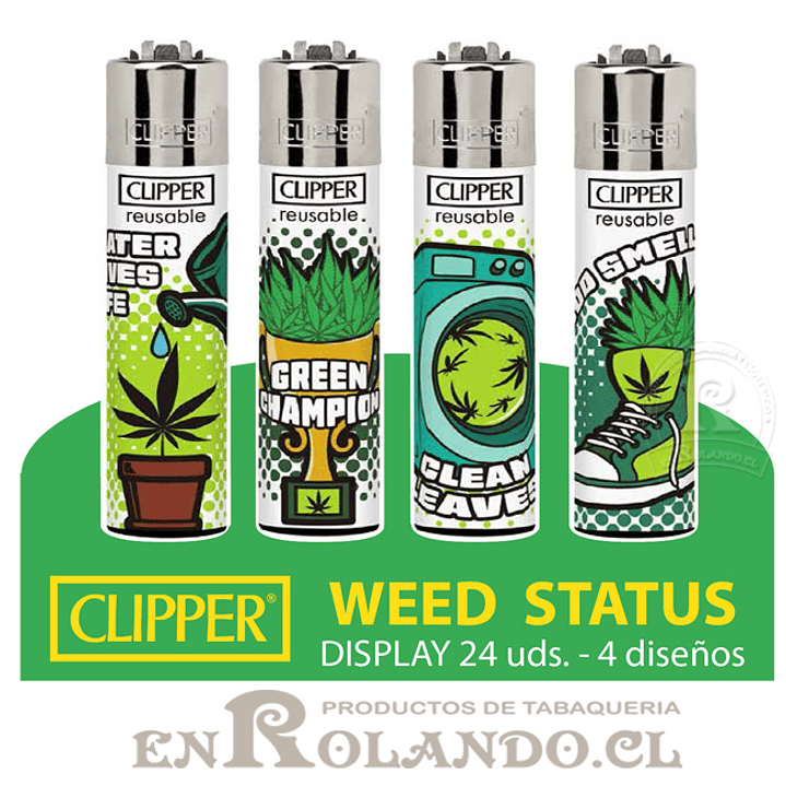 Encendedor Clipper Weed Status - 24 Uds. Display 1