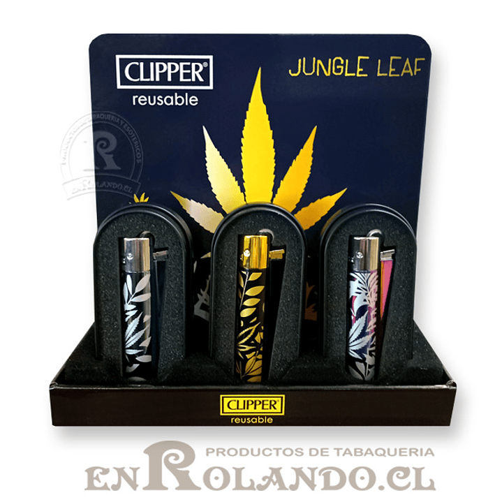 Encendedor Clipper Metalico Jungle Leaf 5