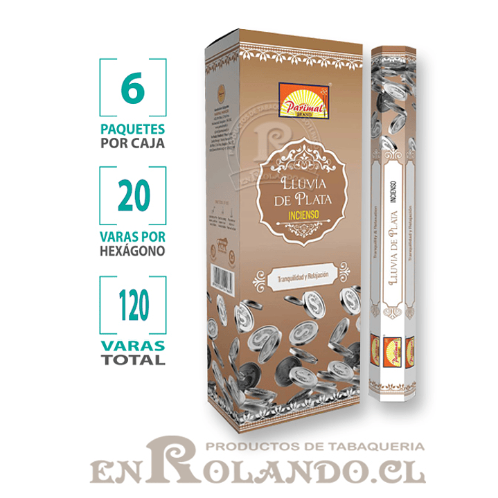 Incienso Parimal Lluvia de Plata ($1.390 x MAYOR) - 120 varas 1