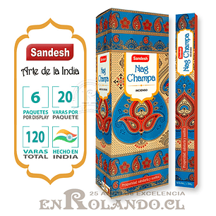 Incienso Sandesh - Nag Champa ($1.690 x Mayor) 120 varas