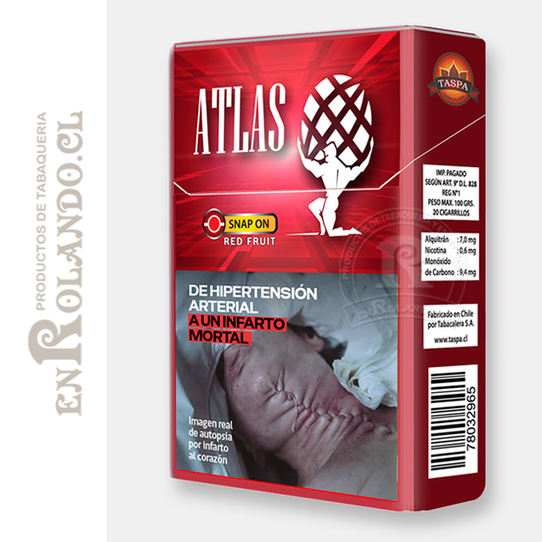 Cigarrillos Atlas Snap on Red Fruit King Size - 20 Uds ($3.208 x Mayor)   1