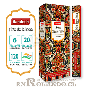 Incienso Sandesh - Salvia Blanca Nativa ($1.690 x Mayor) 120 varas