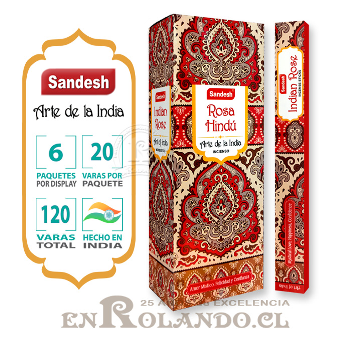 Incienso Sandesh - Rosa Hindú ($1.690 x Mayor) 120 varas 1