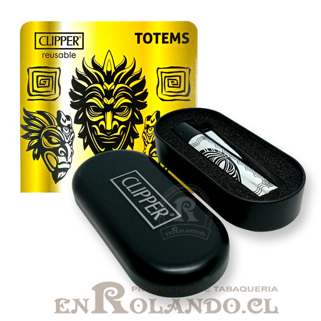 Encendedor Clipper Metalico Totems 3
