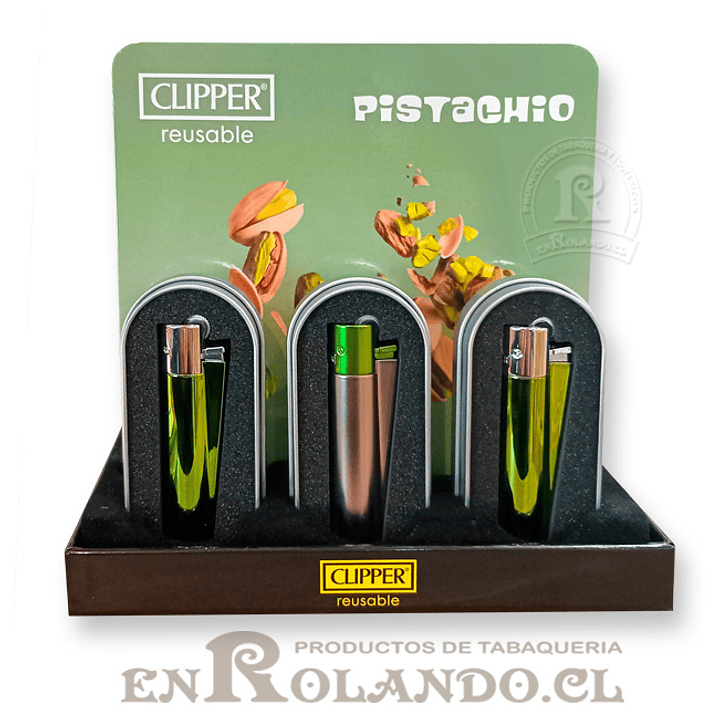 Encendedor Clipper Metalico Pistachio 3