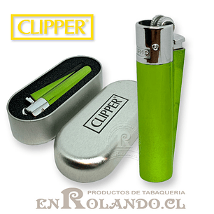 Encendedor Clipper Metalico Pistachio