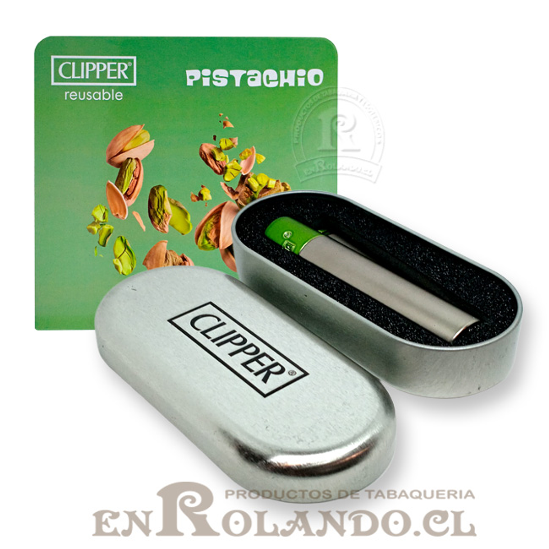 Encendedor Clipper Metalico Pistachio 5