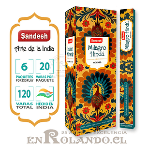 Incienso Sandesh - Milagro Hindú ($1.690 x Mayor) 120 varas 