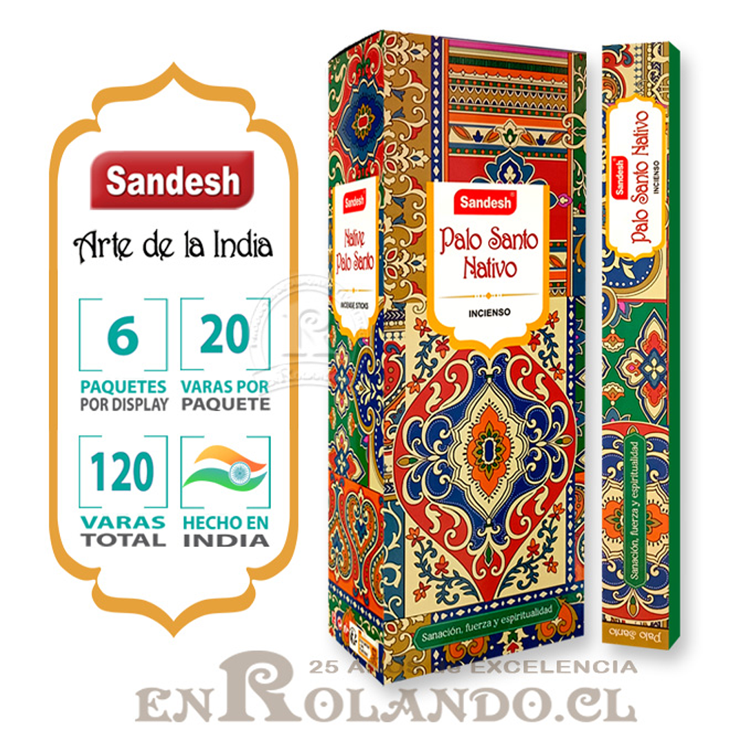 Incienso Sandesh - Palo Santo Nativo ($1.690 x Mayor) 120 varas  1