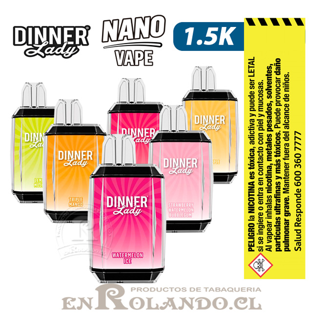 Vape Dinner Lady Nano Vape 1.5K - Lemon Mojito ($3.990 x Mayor) 1.500 Puffs  2
