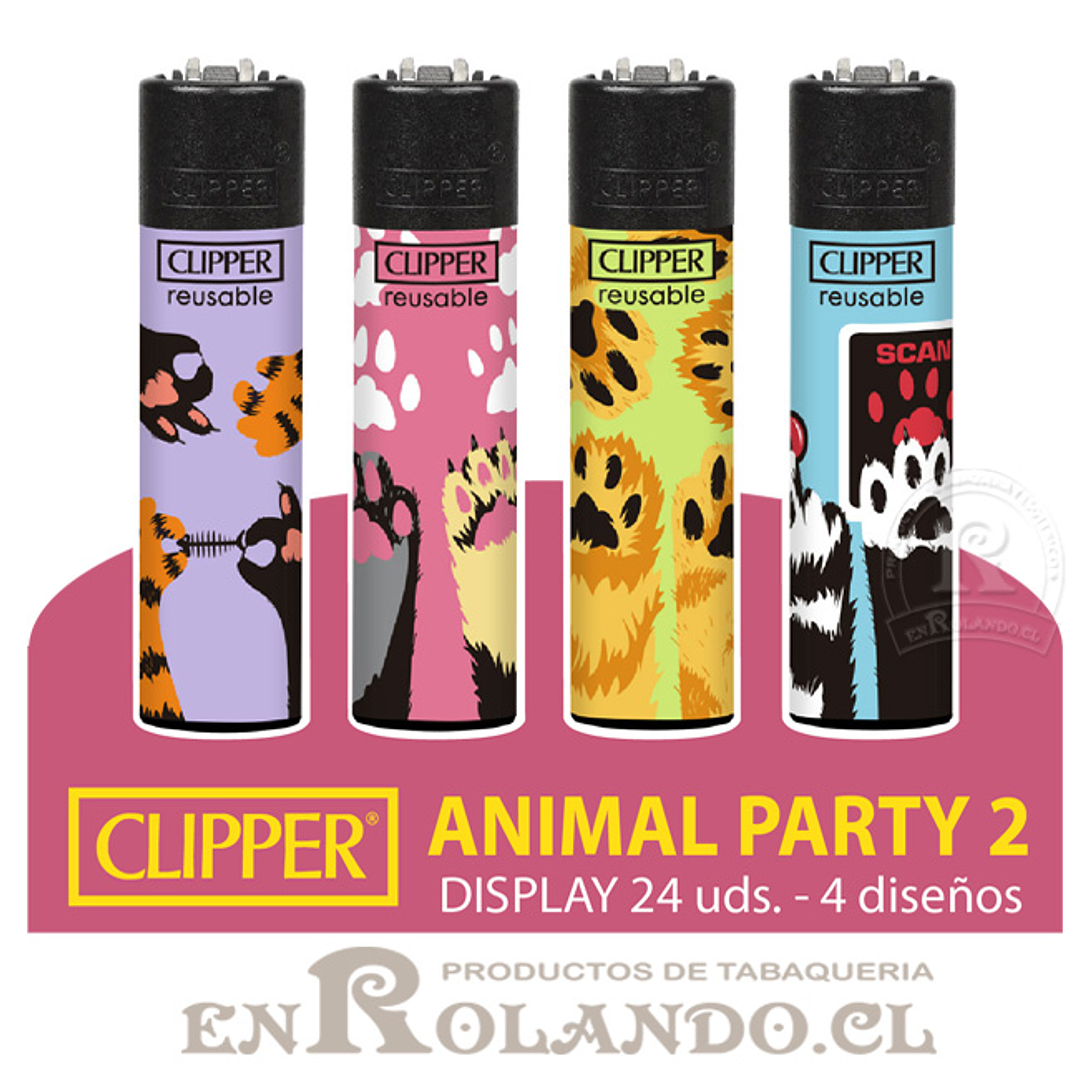 Encendedor Clipper Colección Animal Party 2 - 24 Uds. Display 1