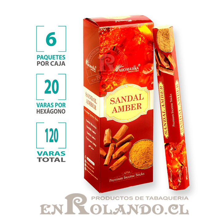 Incienso Aromatika Sandalo y Ambar - 120 varas 1