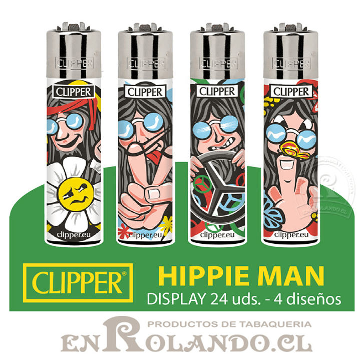Encendedor Clipper Colección Hippie Man - 24 Uds. Display 1