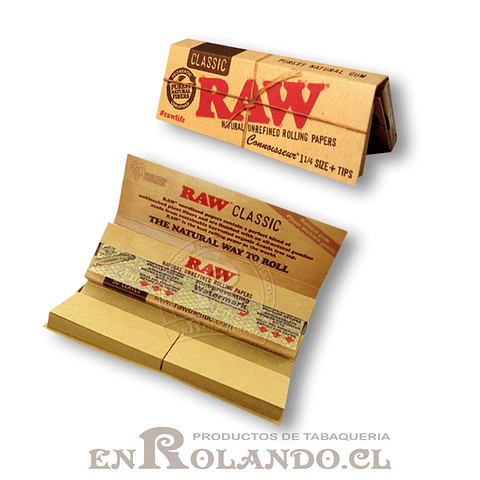 Papelillos Raw 1  1 /4 + Tips (Connoisseur) - Display