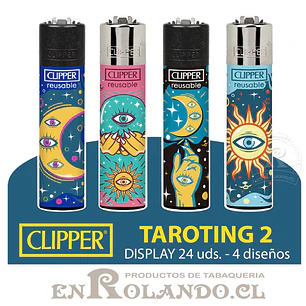 Encendedor Clipper Colección Taroting 2 - 24 Uds. Display