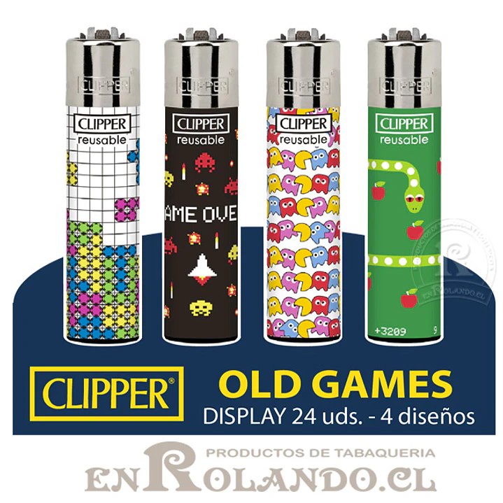 Encendedor Clipper Colección Old Games - 24 Uds. Display 1