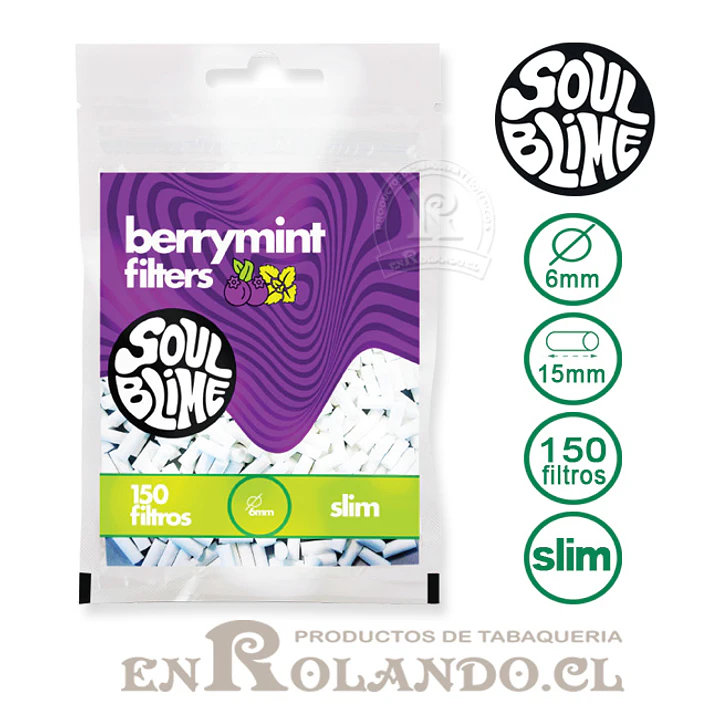 Filtros Soulblime Slim Berrymint - Bolsa ($790 x Mayor) 1