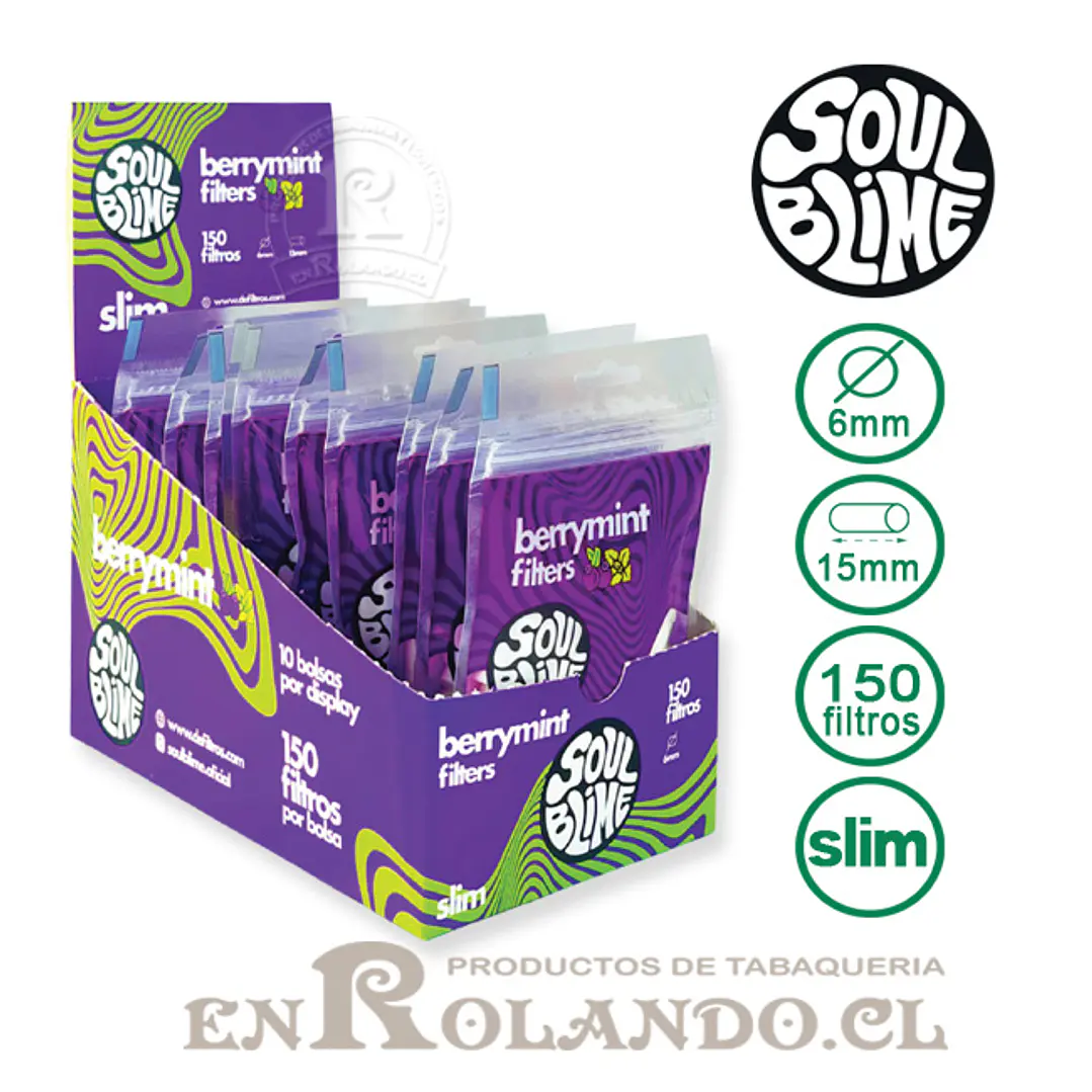 Filtros Soulblime Slim Berrymint - Bolsa ($790 x Mayor) 2