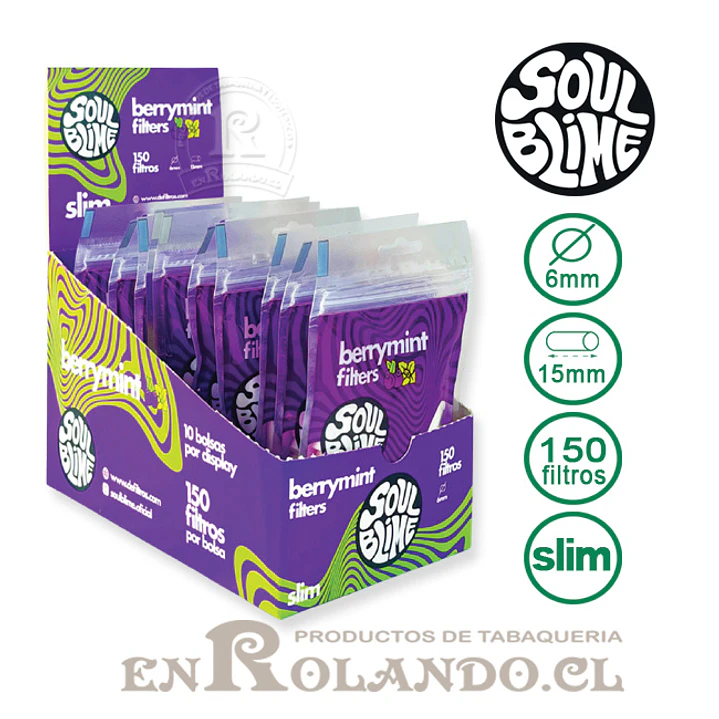 Filtros Soulblime Slim Berrymint - Bolsa ($790 x Mayor) 2