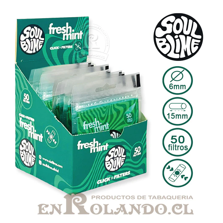 Filtros Soulblime Fresh Mint Click - Bolsa ($1.490 x Mayor) 2