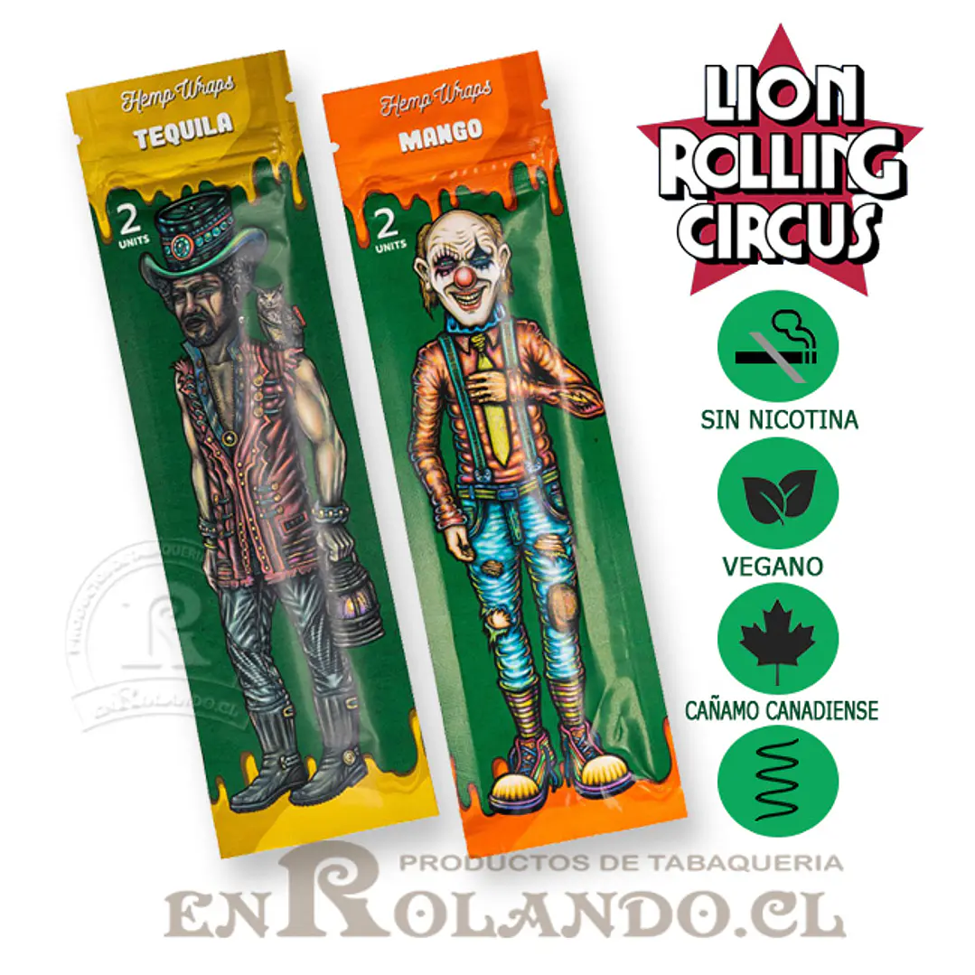 Lion Rolling Circus Hemp Wraps Mix Sabores - 25 Uds. ($920 x Mayor) 2
