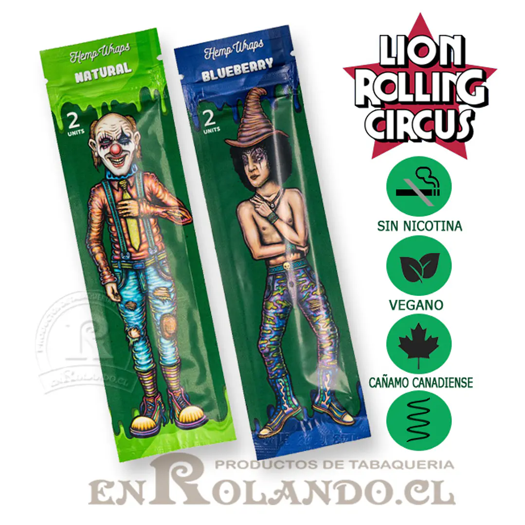 Lion Rolling Circus Hemp Wraps Mix Sabores - 25 Uds. ($920 x Mayor) 3