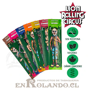 Lion Rolling Circus Hemp Wraps Mix Sabores - 25 Uds. ($920 x Mayor)