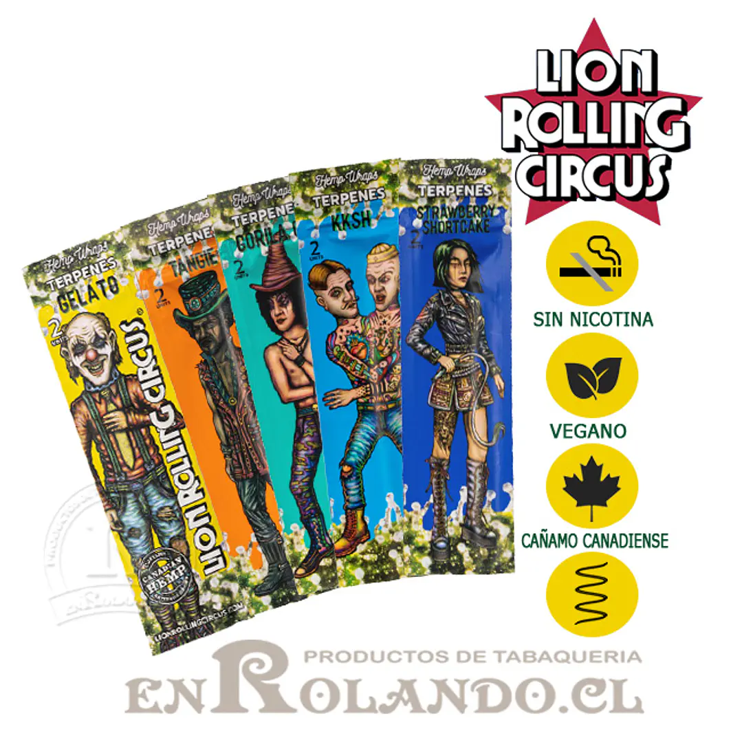 Lion Rolling Circus Terpenes Wraps Mix Sabores - 25 Uds. ($1.000 x Mayor) 1