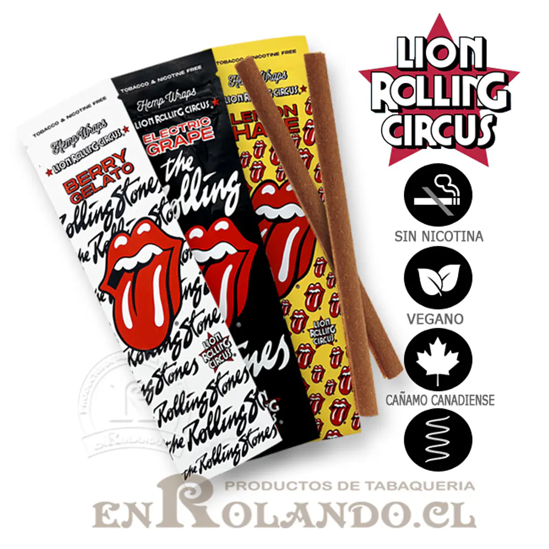 Lion Rolling Circus Hemp Wraps Stones Mix Sabores - 25 Uds. ($1.000 x Mayor) 1