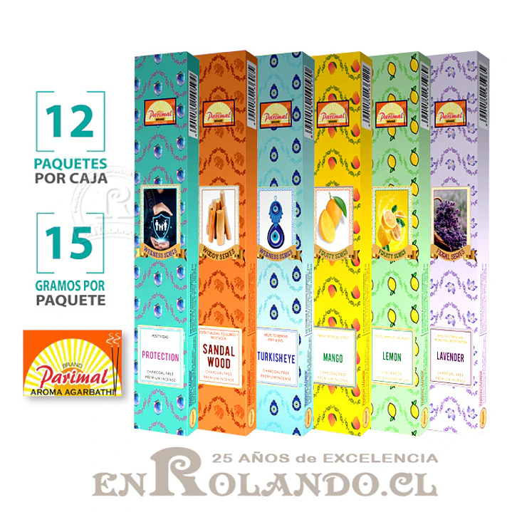 Pack de 12 Paquetes - Incienso Parimal Surtido - 120 Varas 2